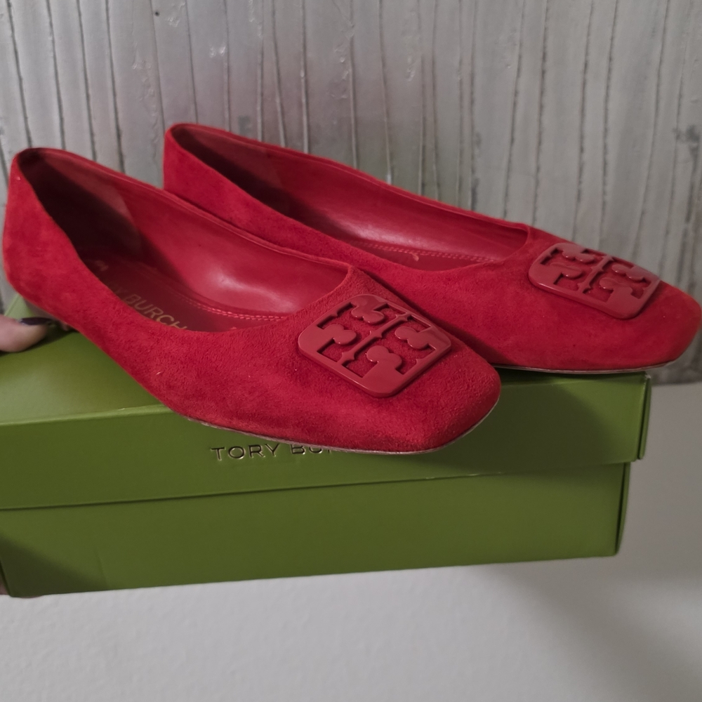 Tory Burch Red Suede Women's Flats